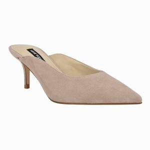 Nine West Angle Pointy Toe Mules - Beige - Ireland (YR6384019)